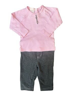 Little Mish Baby Pink & Gray long sleeve top and pant set